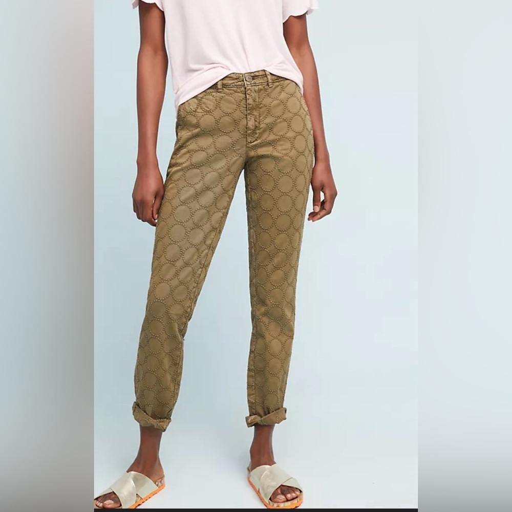 EUC Relaxed Circle-Embroidered Chino Pants Size 27